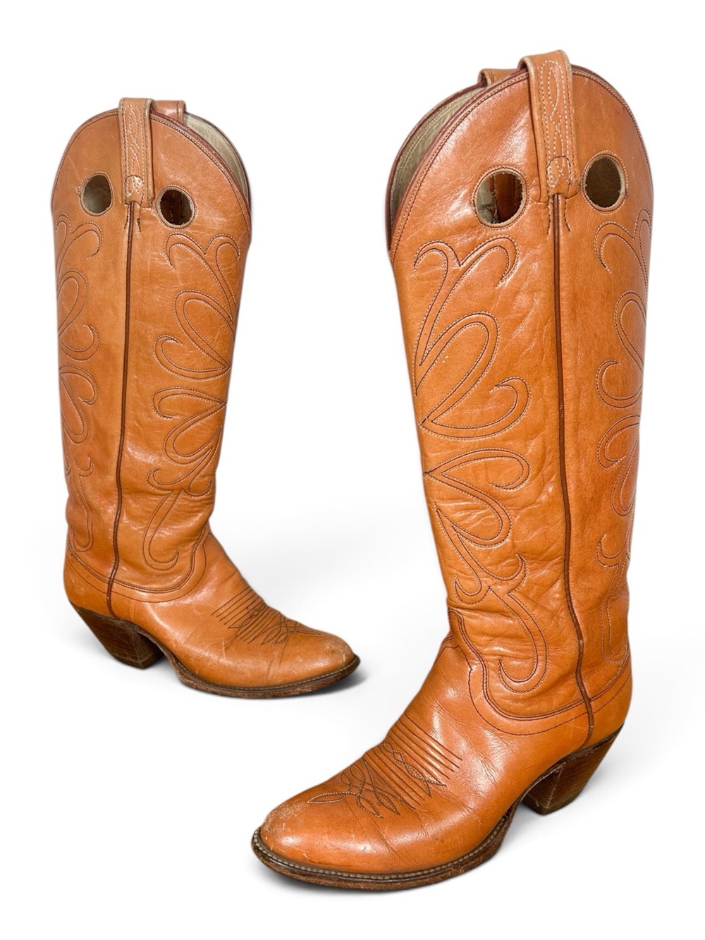 Dan Post Vintage Tan Leather Cowboy Boots
